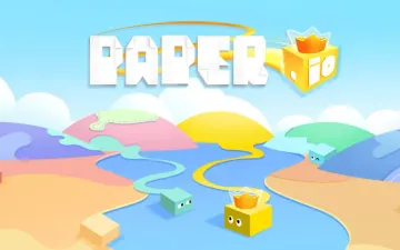 Paper.io彩色方块角色与领地主题标题图