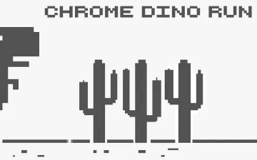 Chrome Dino Run黑白恐龙与仙人掌标题画面