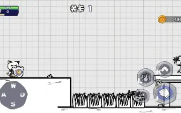 智勇大冲关两只猫咪与方格纸平台关卡