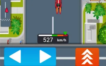极速飙车俯视多车道路与左右按钮