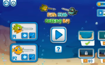 Fish Eat Getting Big海底鱼类与双人角色选择菜单