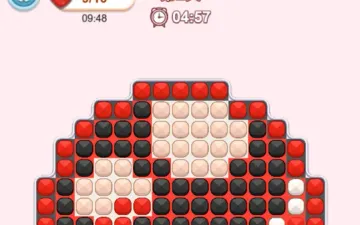 拼豆图案红白蘑菇像素作品与颜色栏