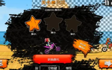 狂野飙客摩托赛车与赛道结算星级画面